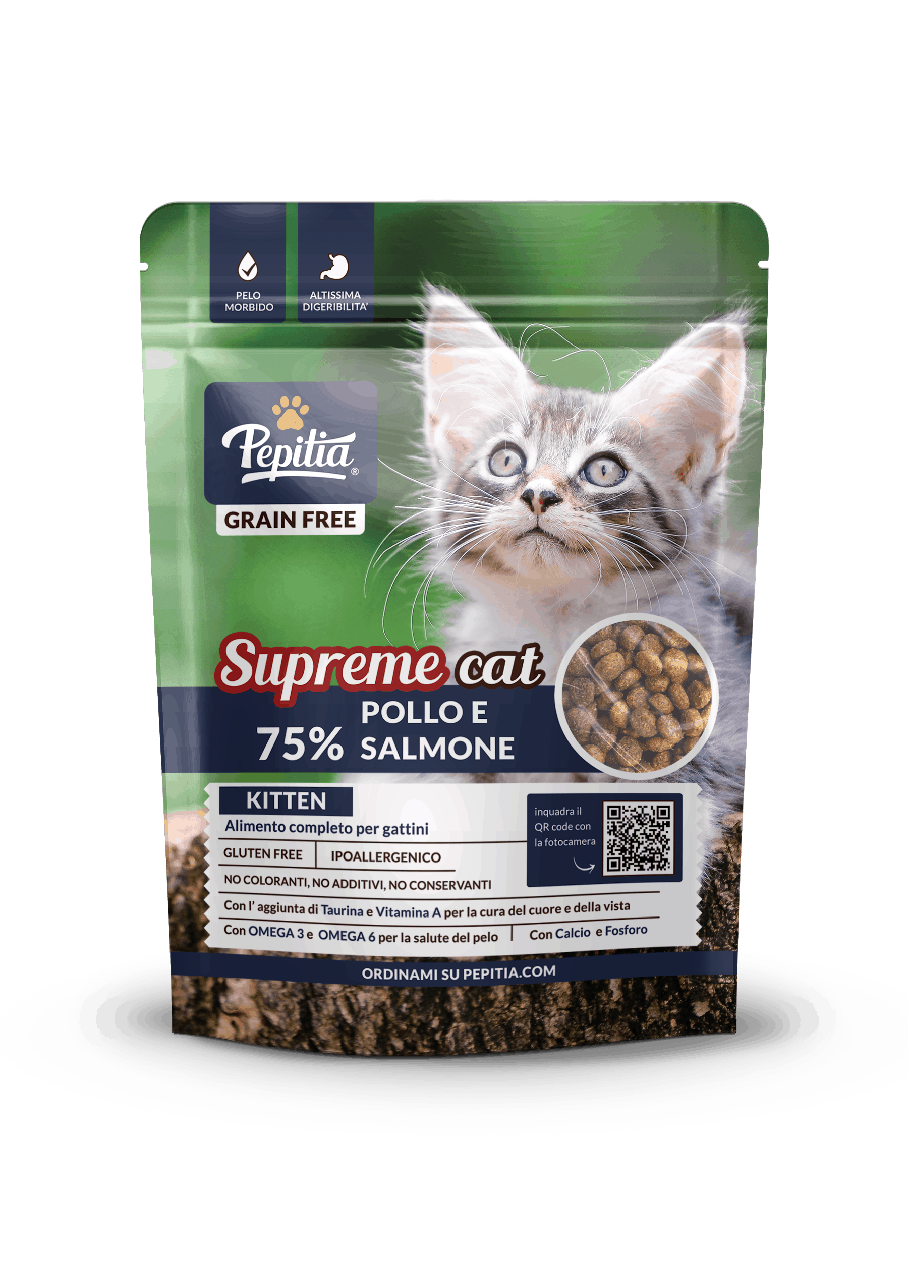 SUPREME CAT Grain Free Kitten - 75% Pollo & Salmone - Gattini Kitten