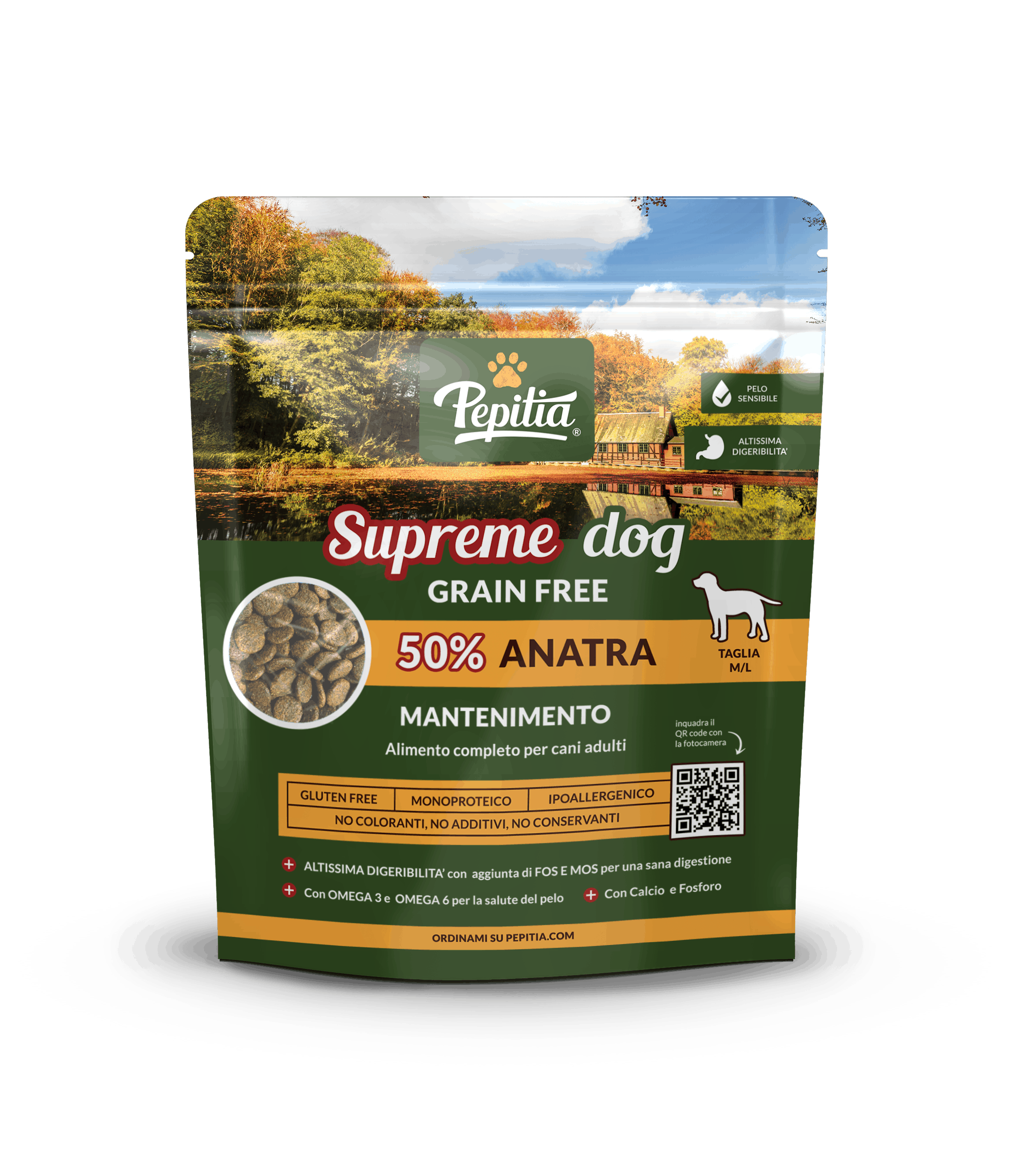 SUPREME DOG Grain Free - Anatra 50% - Adulti - Taglia M/L