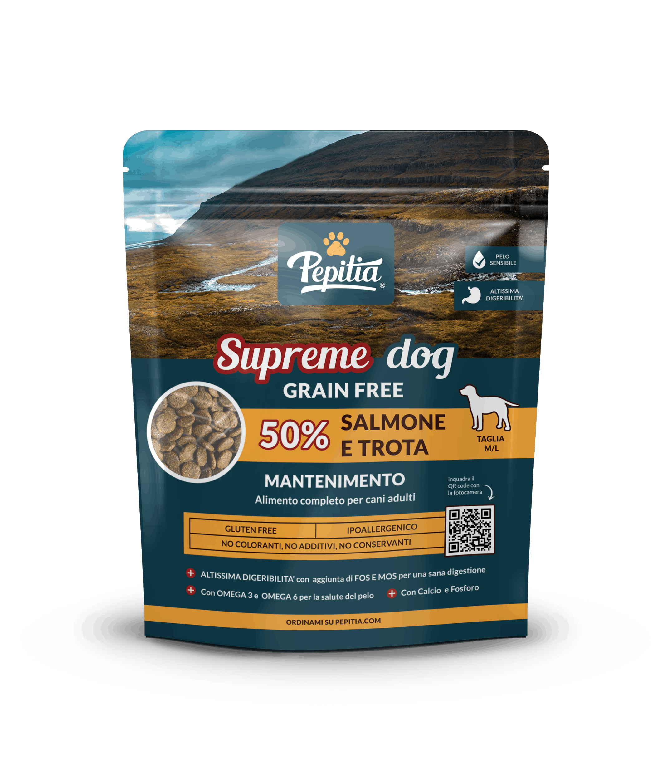 SUPREME DOG Grain Free - Salmone e Trota 50% - Adulti - Taglia M/L