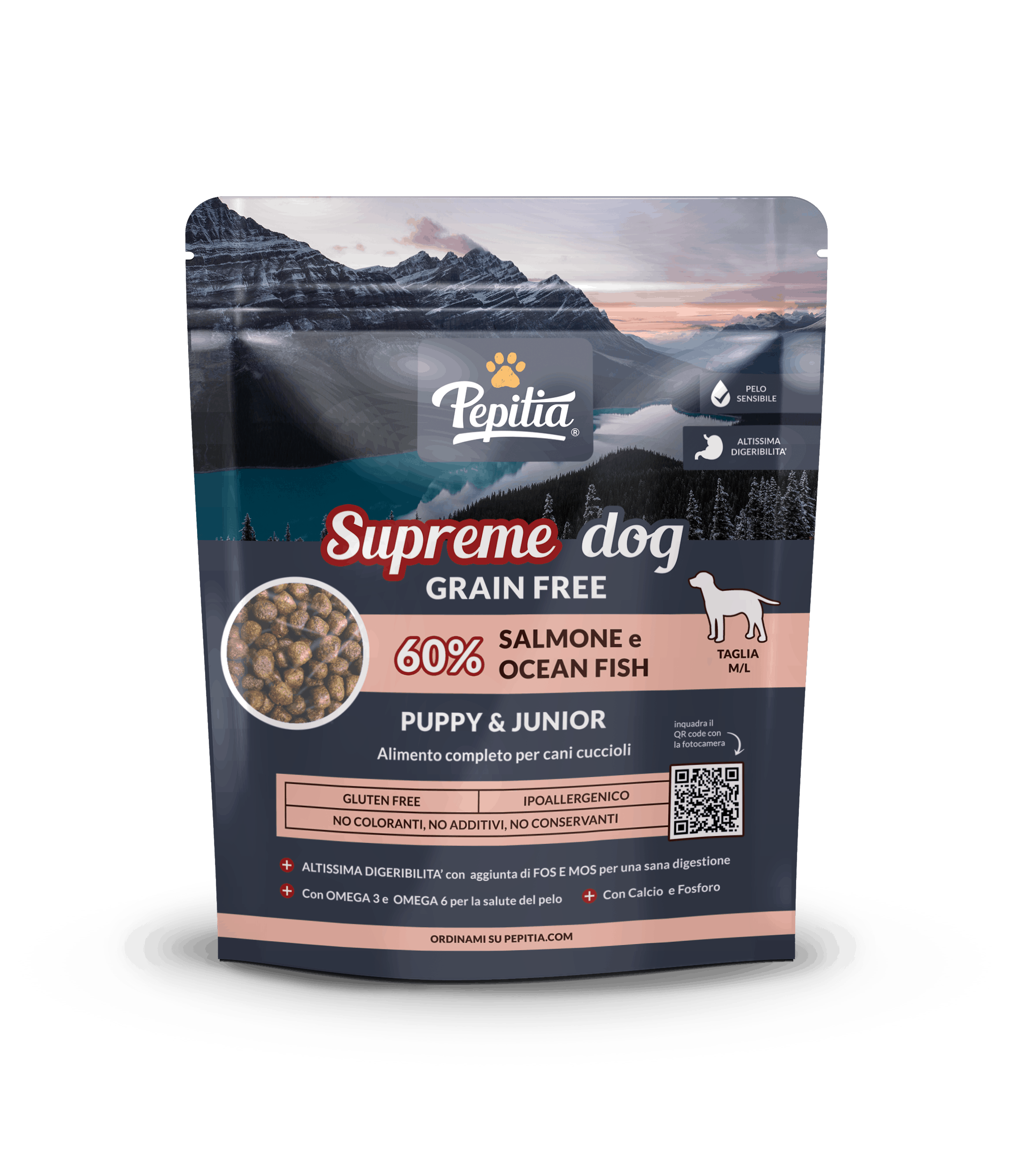 SUPREME DOG Grain Free - Salmone 60% - Puppy & Junior - Tutte le taglie