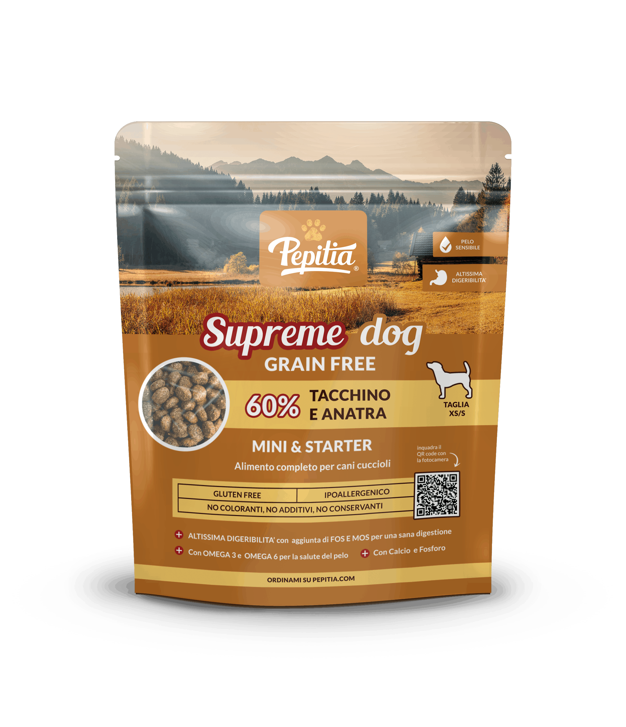 SUPREME DOG Grain Free - Tacchino e Anatra 60% - Puppy & Starter - Taglia piccola